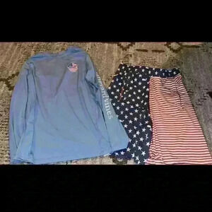 Vineyard Vines Performance Swim Trunks (M 12/14) and Rashguard Shirt (S 7/8)